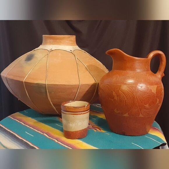 Large Tarahumara SW American Indian Mexican Ceramic Water Pot 16" Wide - Picture 3 of 16